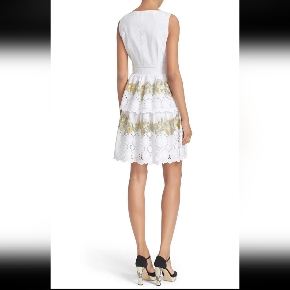 NWT Diane von Furstenberg, Calandra Embroidered Fit & Flare‎ Dress, Size 4 - Picture 3 of 16
